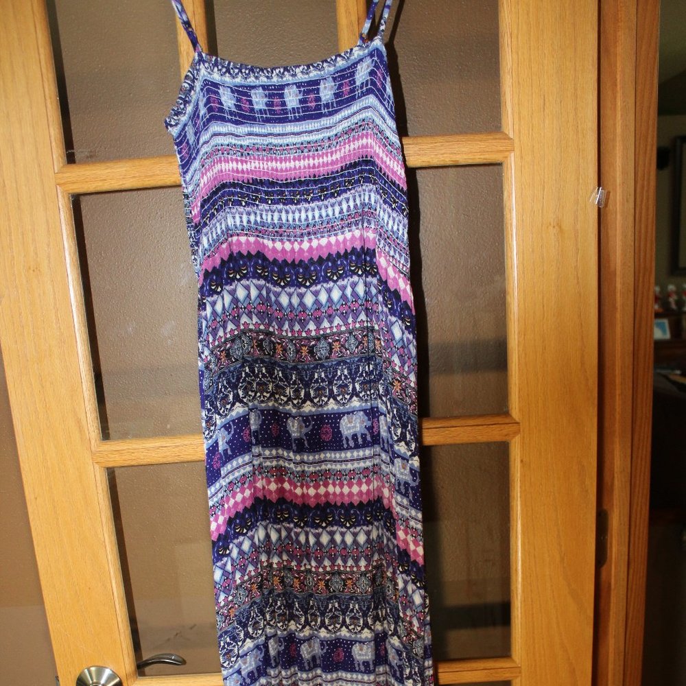 Long/Maxi Vintage Boho Dress with elephant print